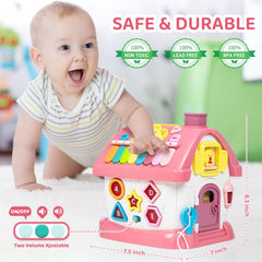 Marstone 8-in-1 Learning House keyboard area invites music exploration and fine motor practice.