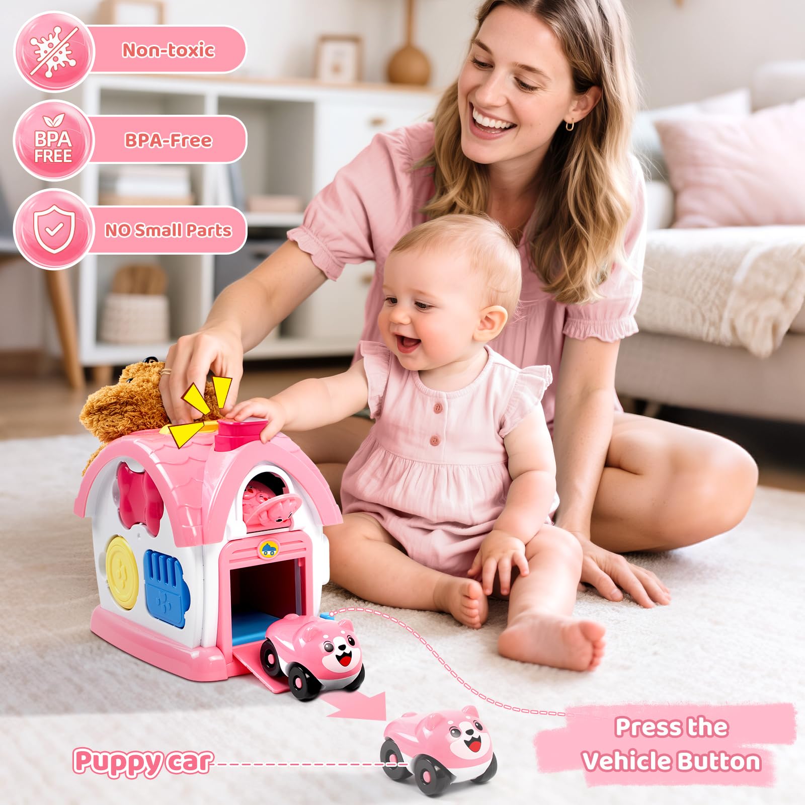 Marstone sliding puppy encourages movement and curiosity
