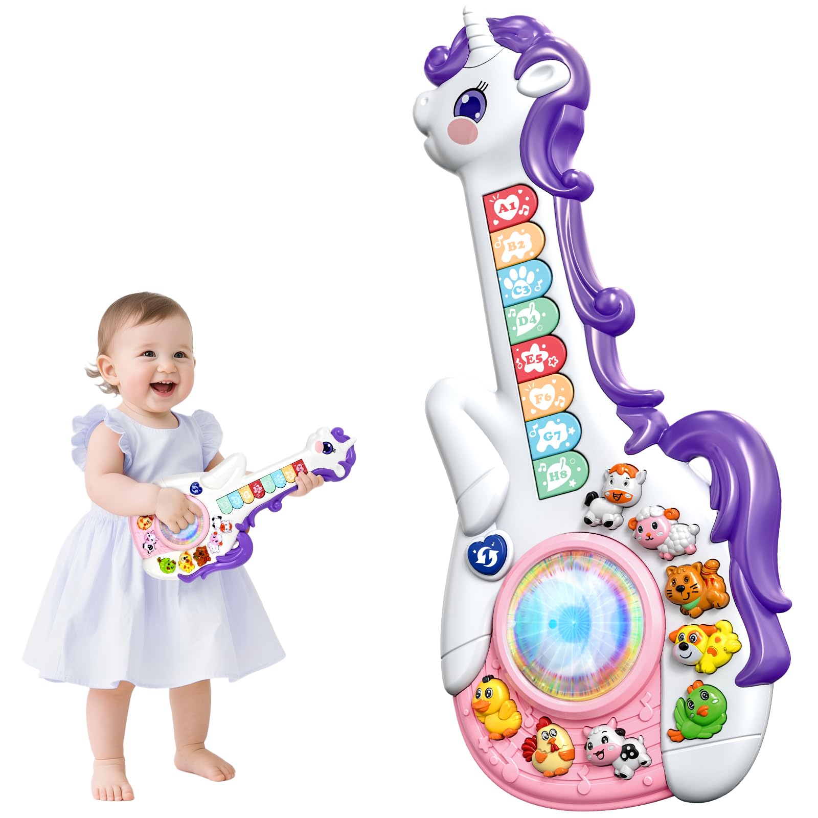 Marstone unicorn musical toy for 12-18 months with lights enhances early learning
