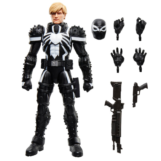 Marvel Agent Venom front view figure shows poseable joints for display.