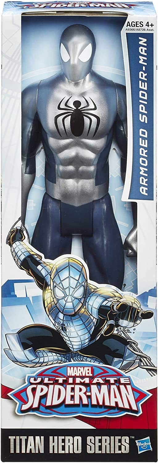 Marvel Armored Spider-Man figure packaging art hints at powerful armor features.