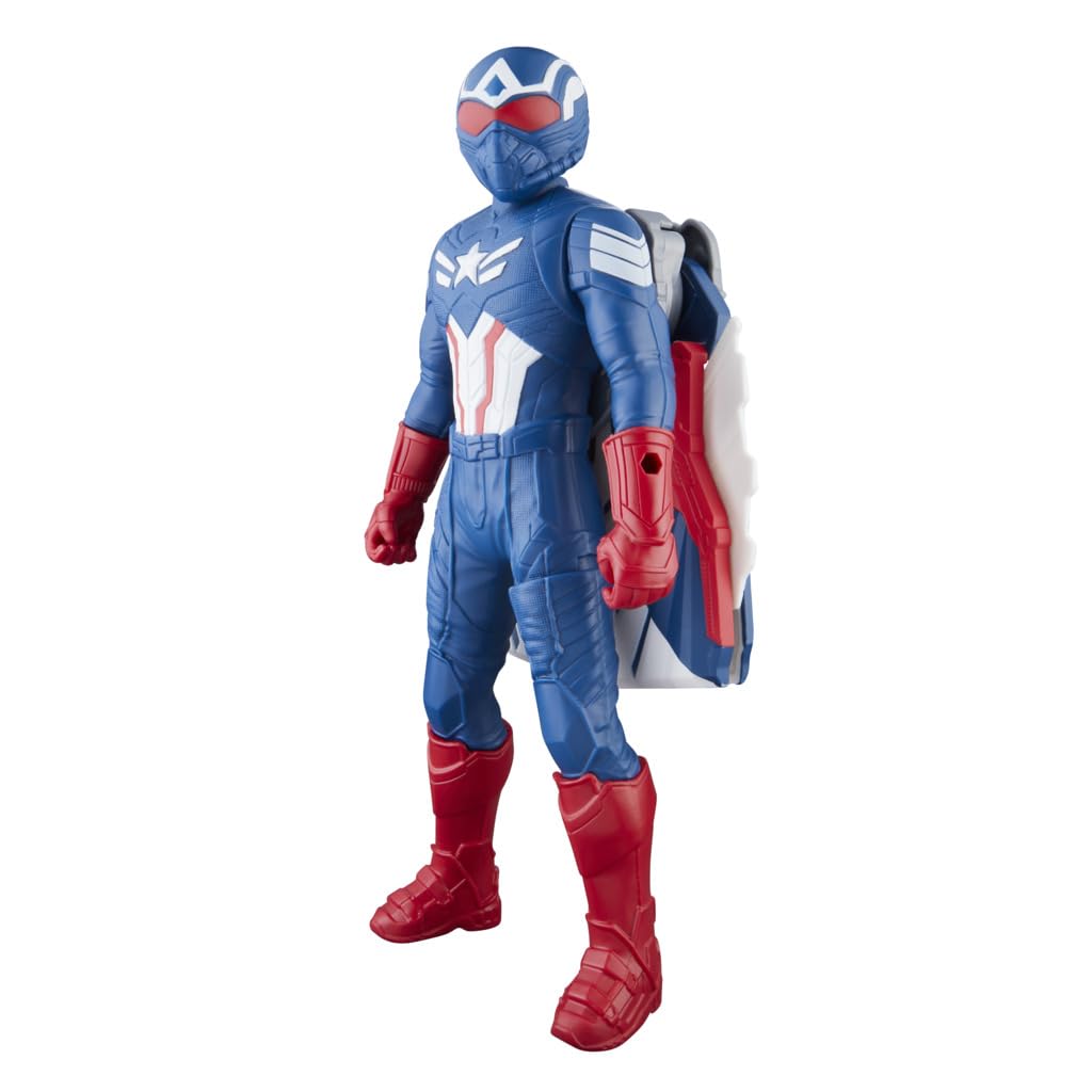 Brave New World inspired Marvel design with bold red white blue details.