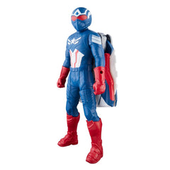 Brave New World inspired Marvel design with bold red white blue details.