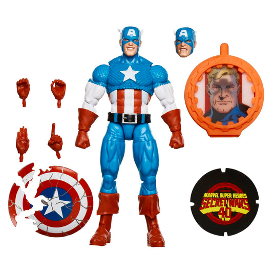 Marvel Captain America six-inch action figure with shield for display and imaginative play.