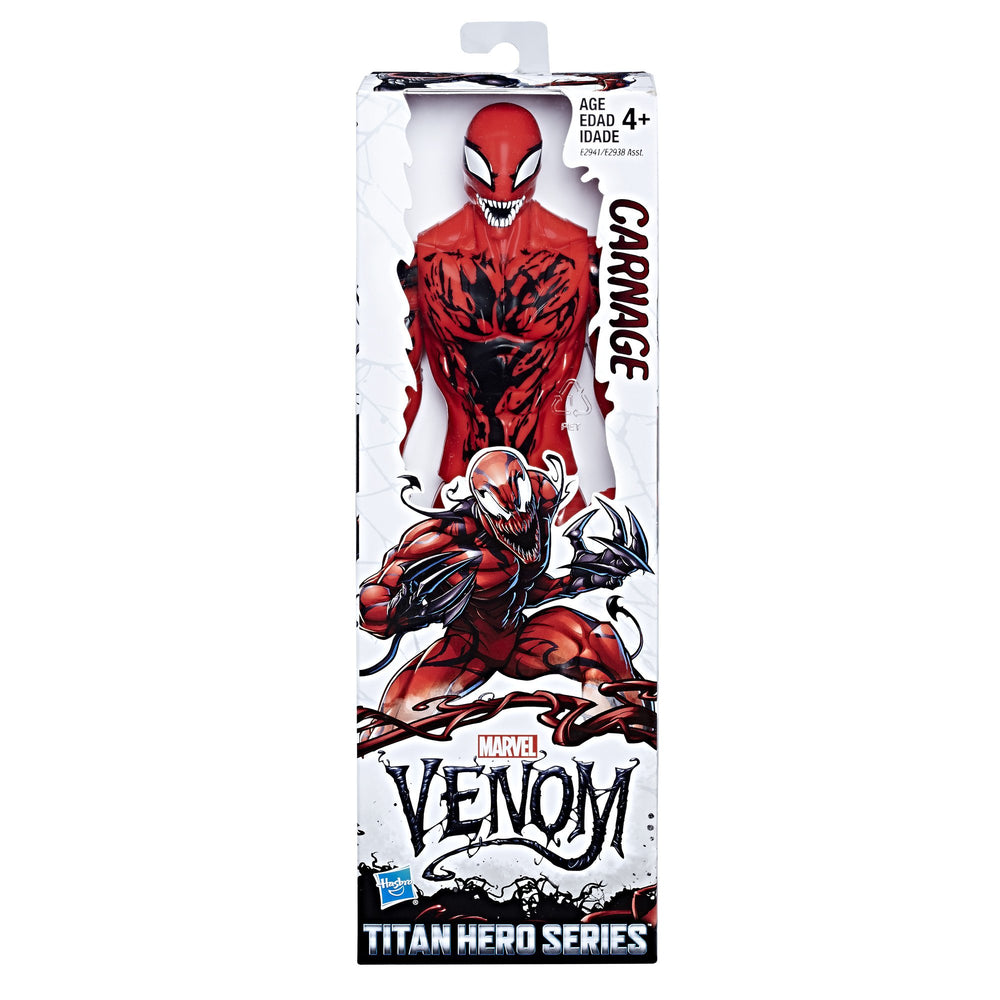 Marvel Carnage Titan Hero Series poseable figure featuring ball-joint articulation for dynamic posing