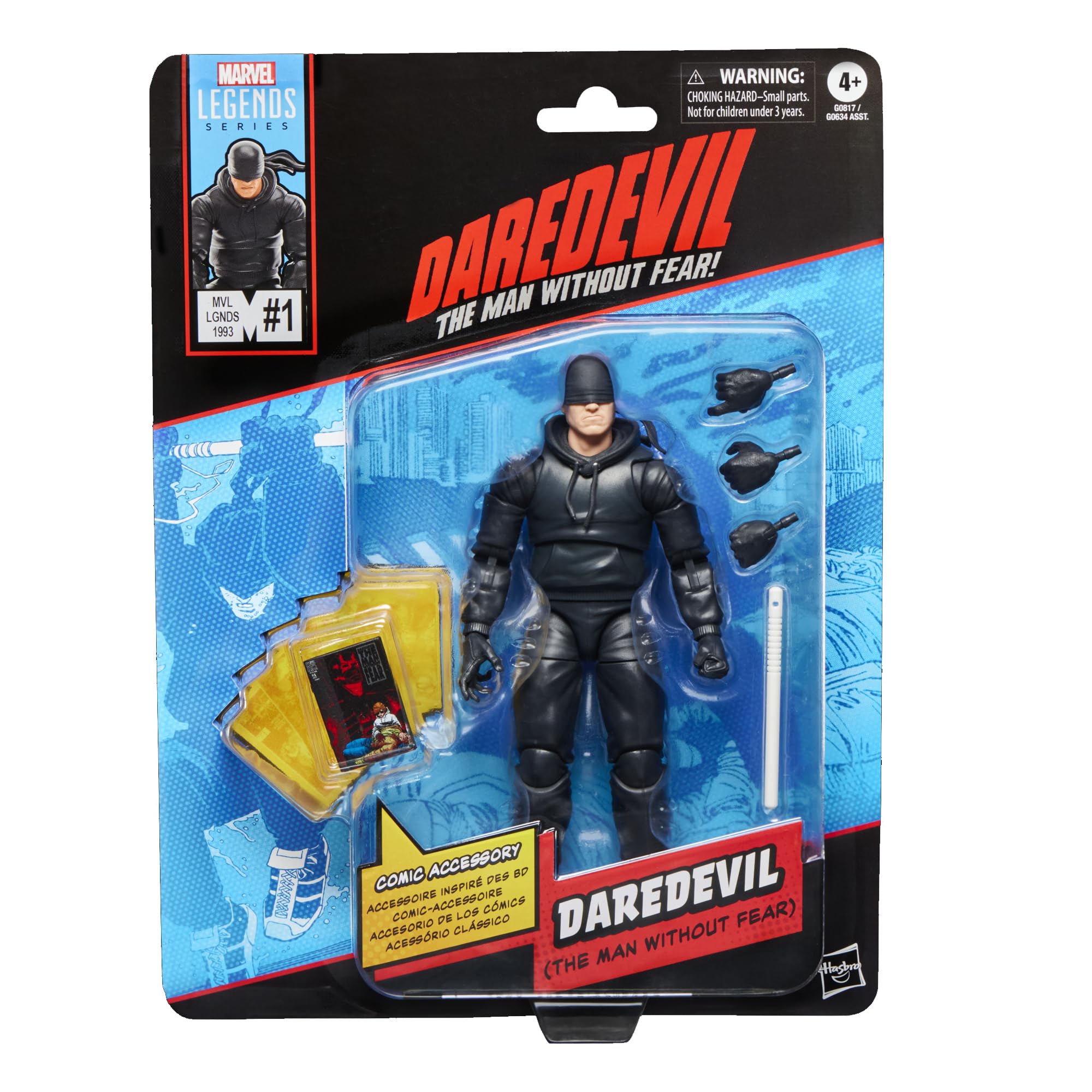MARVEL CLASSIC Daredevil figure front view for dynamic pose display