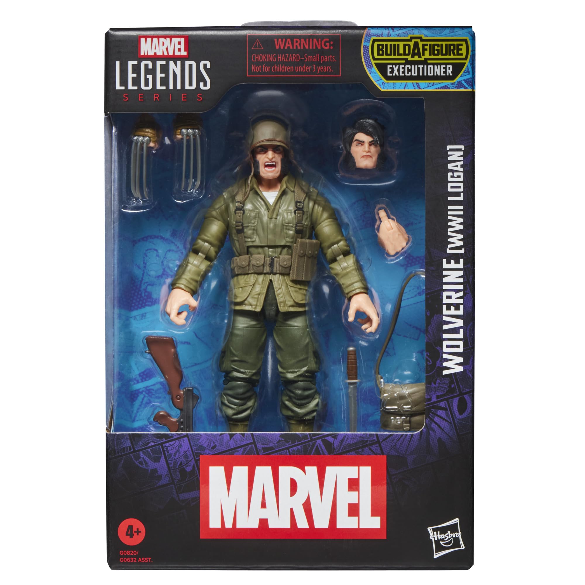 Marvel Classic Wolverine WWII Logan figure front view for display and posing.