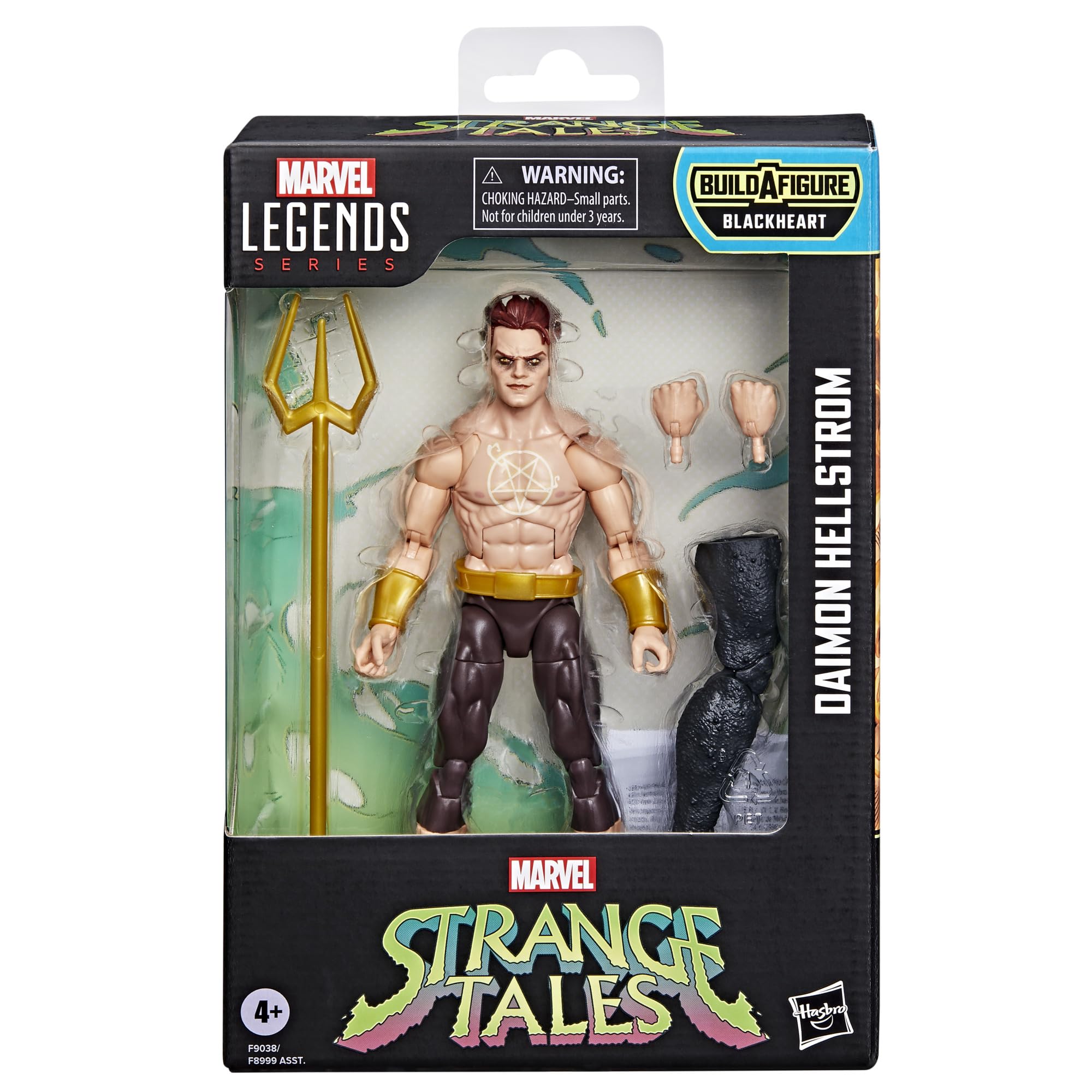 Marvel Daimon Hellstrom figure head detail with sculpted mystic features.
