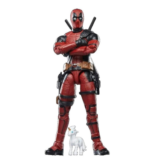 Marvel Deadpool figure side view, great for dynamic shelf poses.