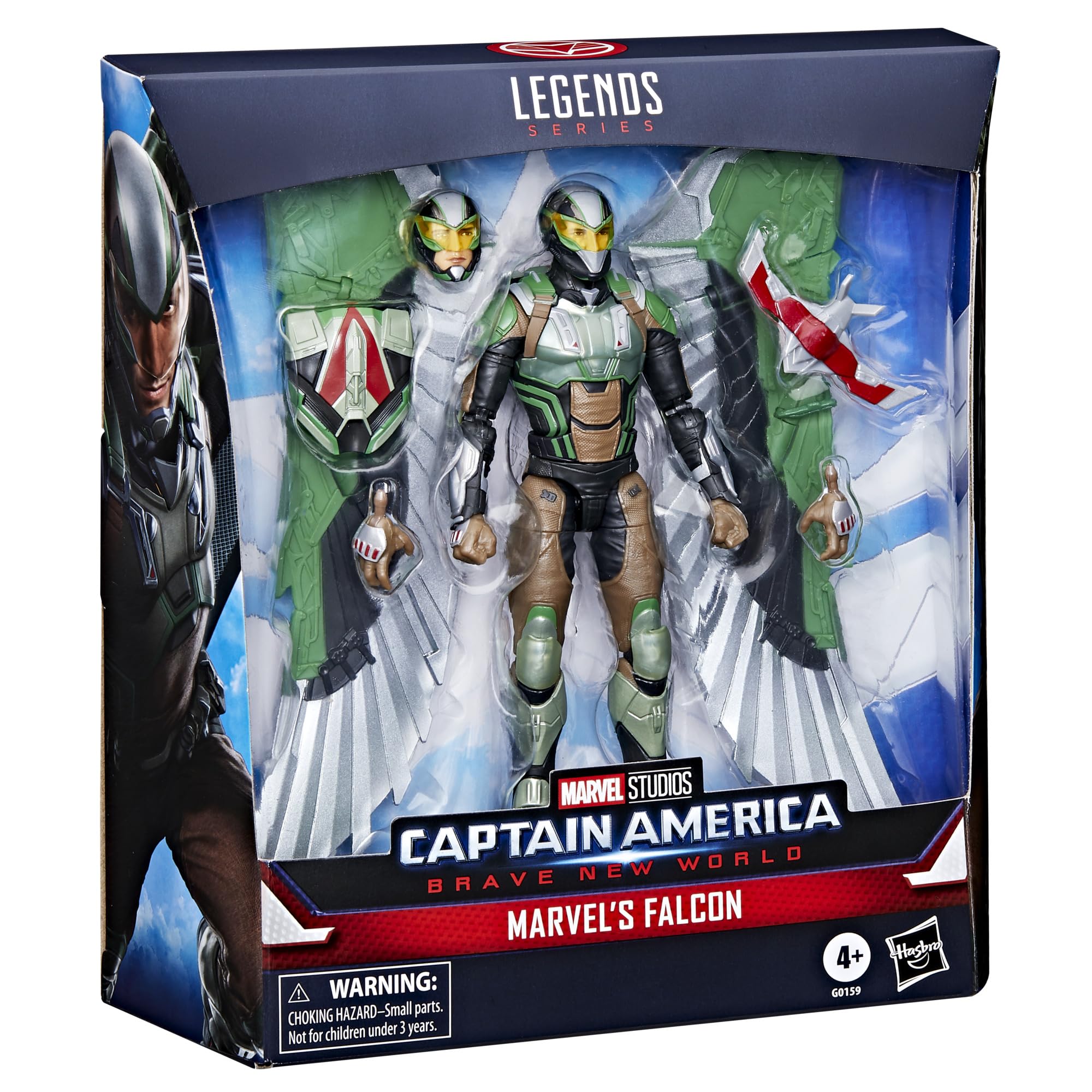 Marvel Falcon deco and accessories enhance display realism.
