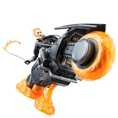 Marvel Ghost Rider fire wheels add vibrant motion when posed on the bike
