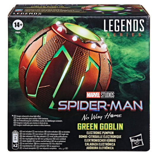 Marvel Legends Green Goblin pumpkin in cackle mode adds authentic movie sound