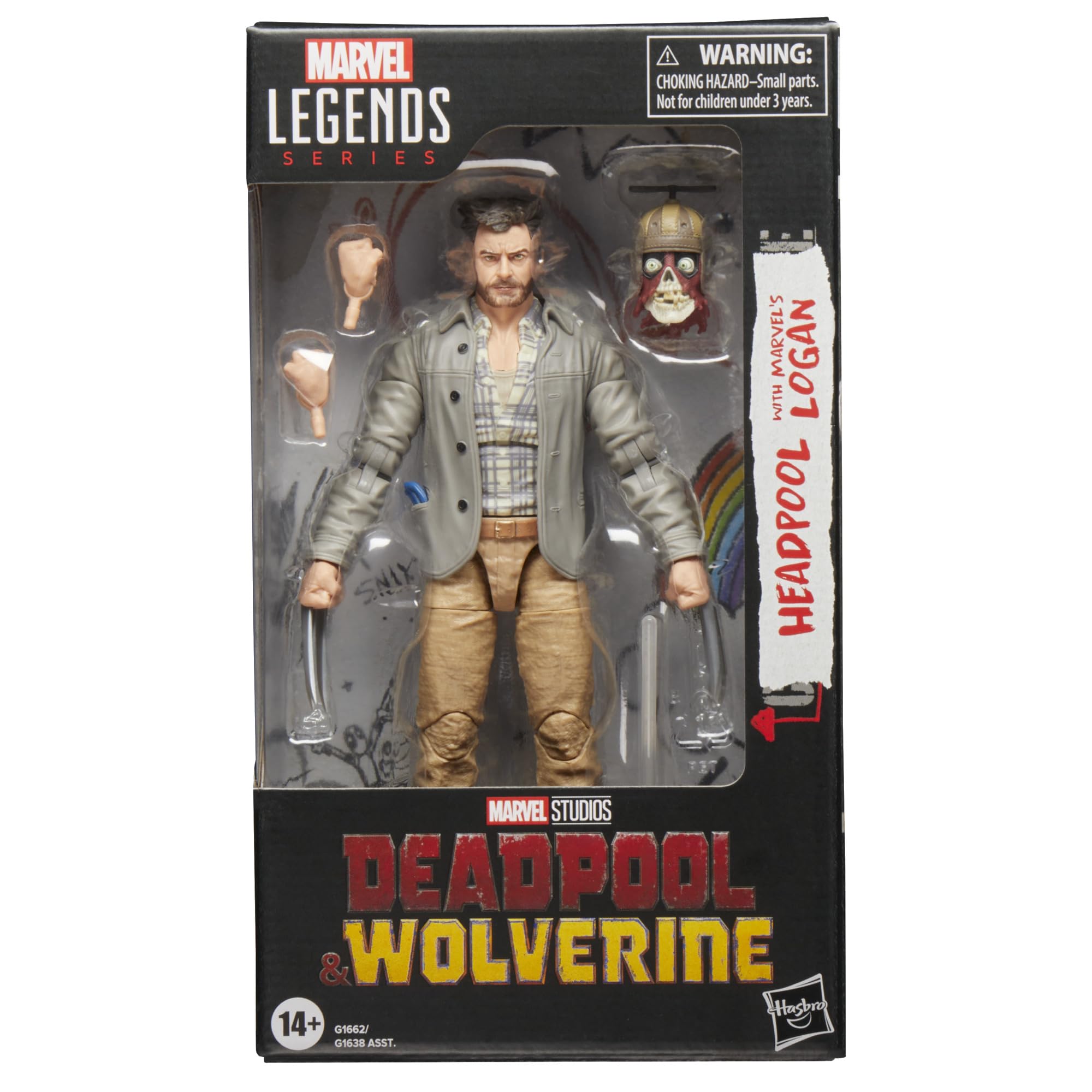 Marvel Headpool Logan Wolverine 6-inch figure with alternate hands for dynamic poses.