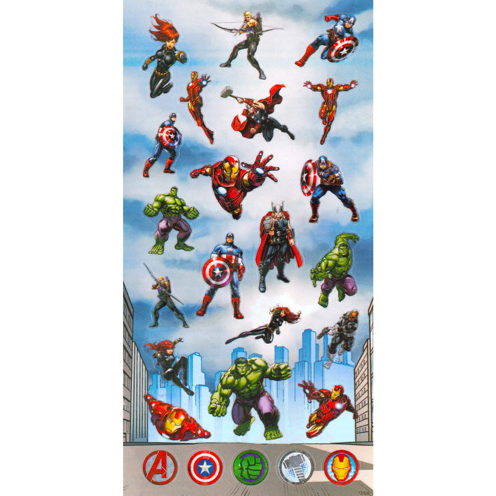 Marvel Heroes Premier Puzzles Set: Avengers stickers for creative gift bags