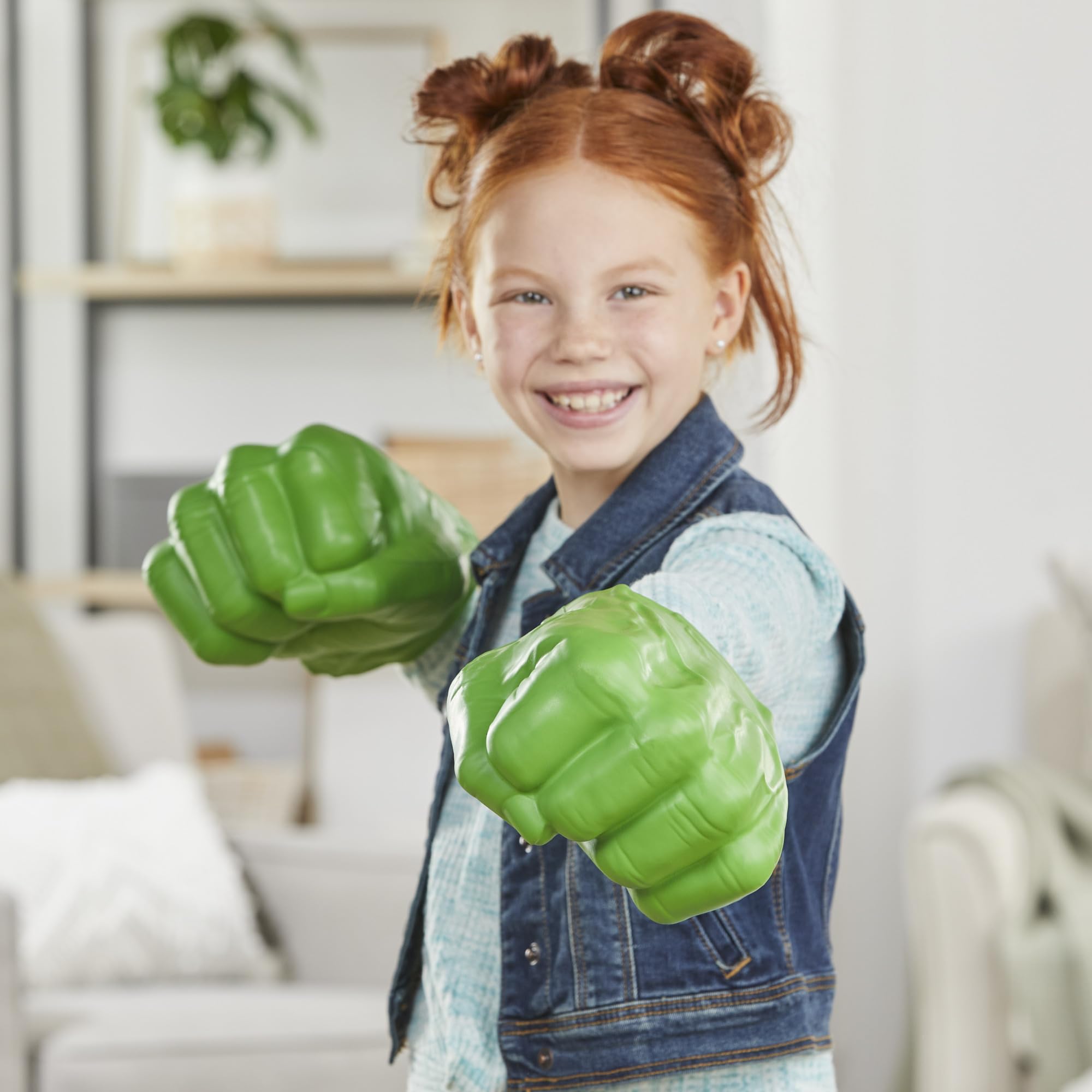 Soft foam material cushions hands during energetic pretend sessions.