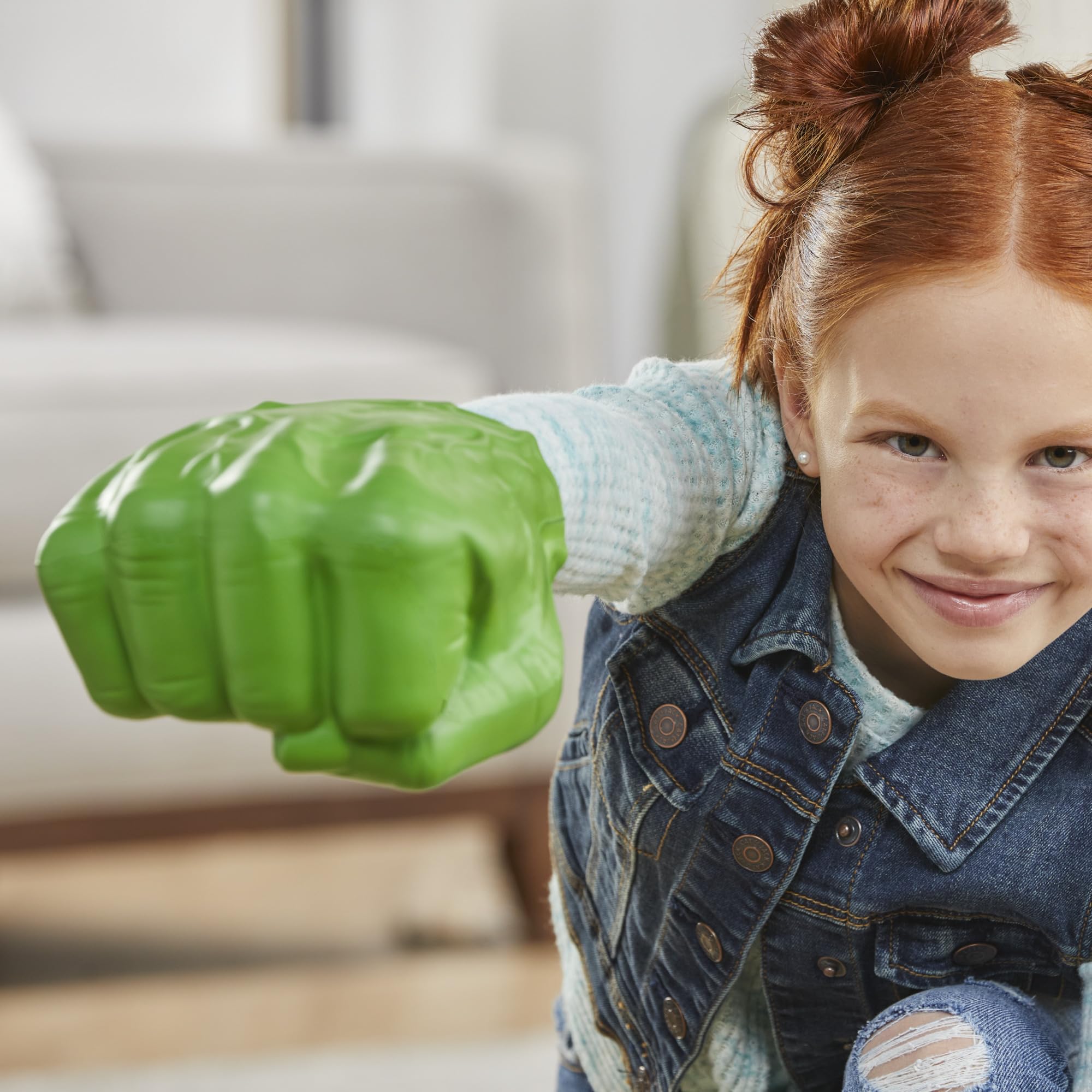 Detailed Hulk design highlights Hulk's big green fists.