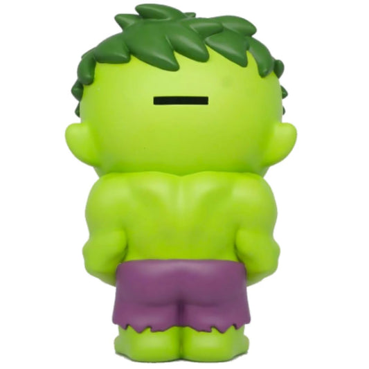 Marvel Hulk PVC Bank coin slot detail—fun savings with iconic hero.