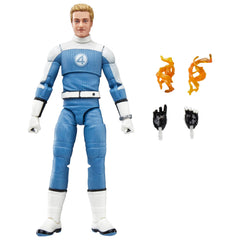 Marvel Johnny Storm figure front view in blue suit for dynamic display.