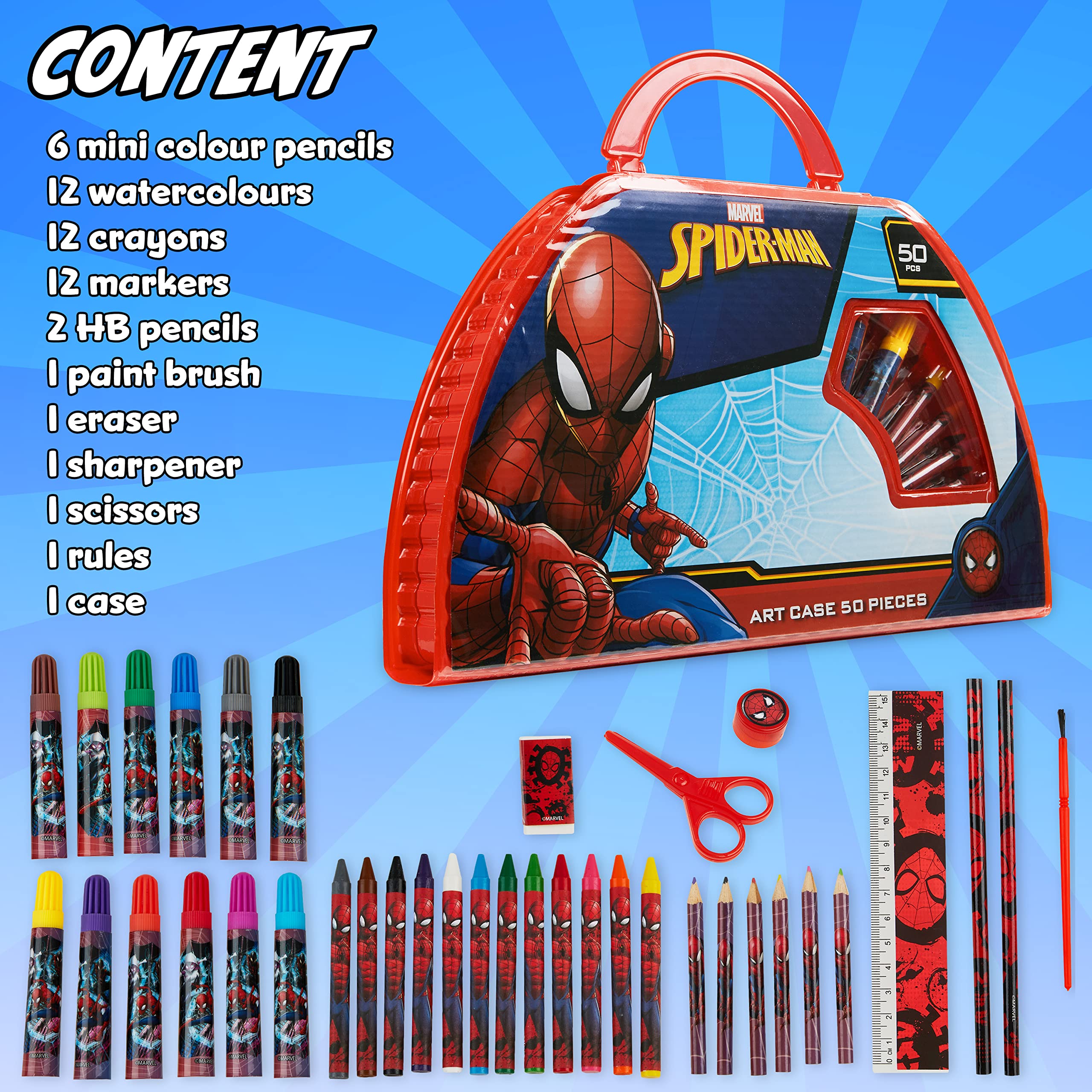 Marvel Kids Art Set gift-ready packaging perfect for a Marvel fan.