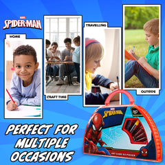 Marvel Kids Art Set includes eraser, ruler, brush, sharpener and scissors.