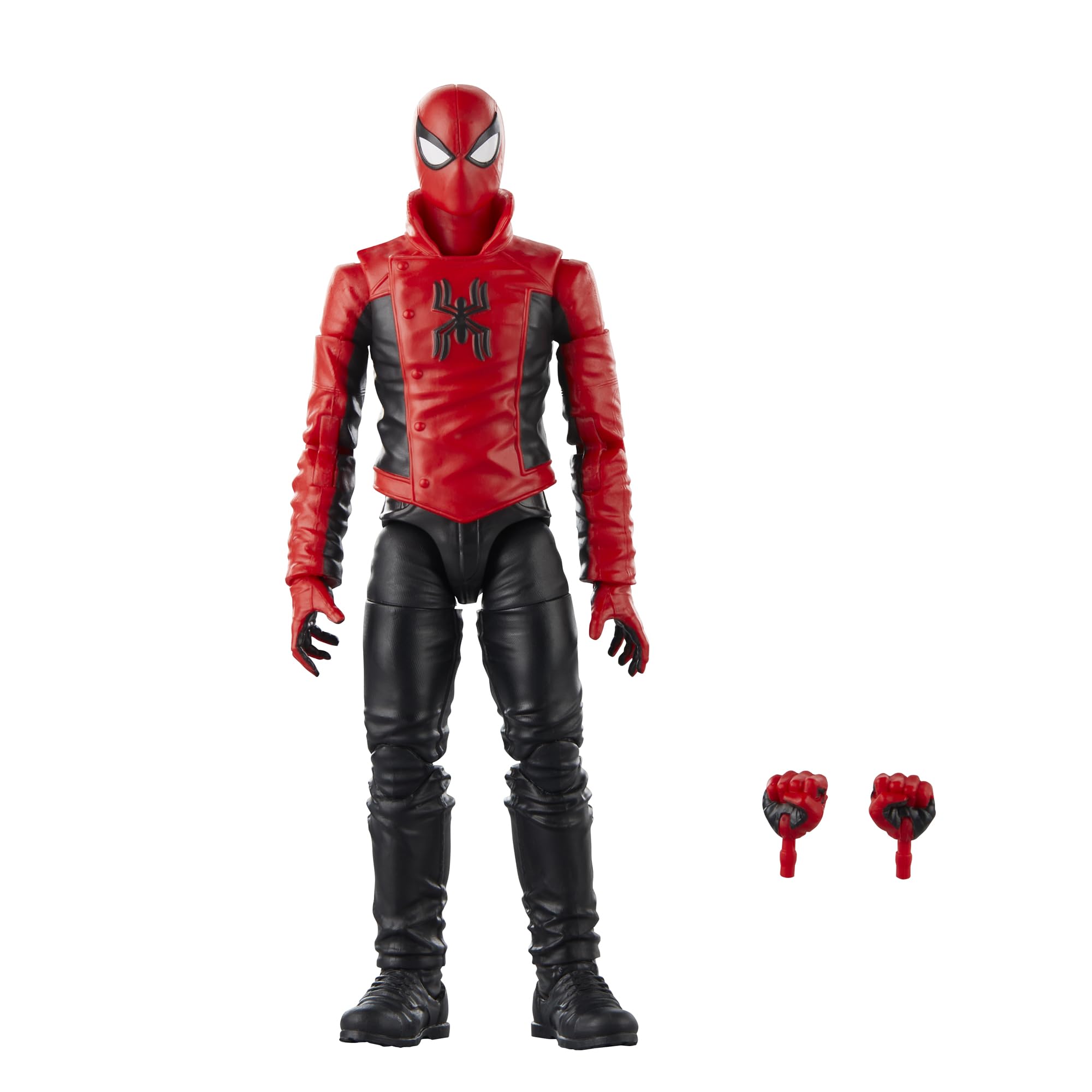 MARVEL Last Stand Spider-Man figure front view showcases dynamic poseability for display shelves.
