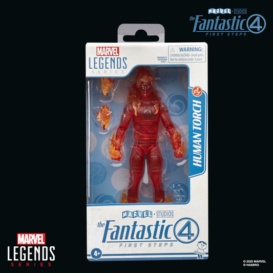 Marvel Legends Human Torch in 6-inch scale ideal for shelf dioramas.