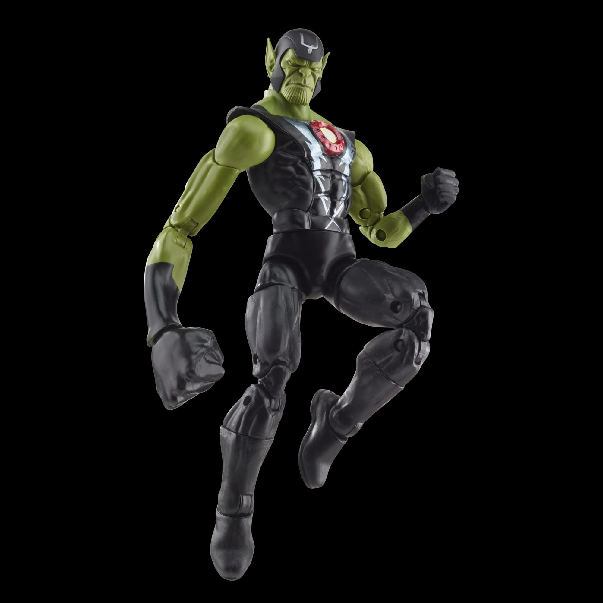 Nine accessories including alternate head and hands for versatility.