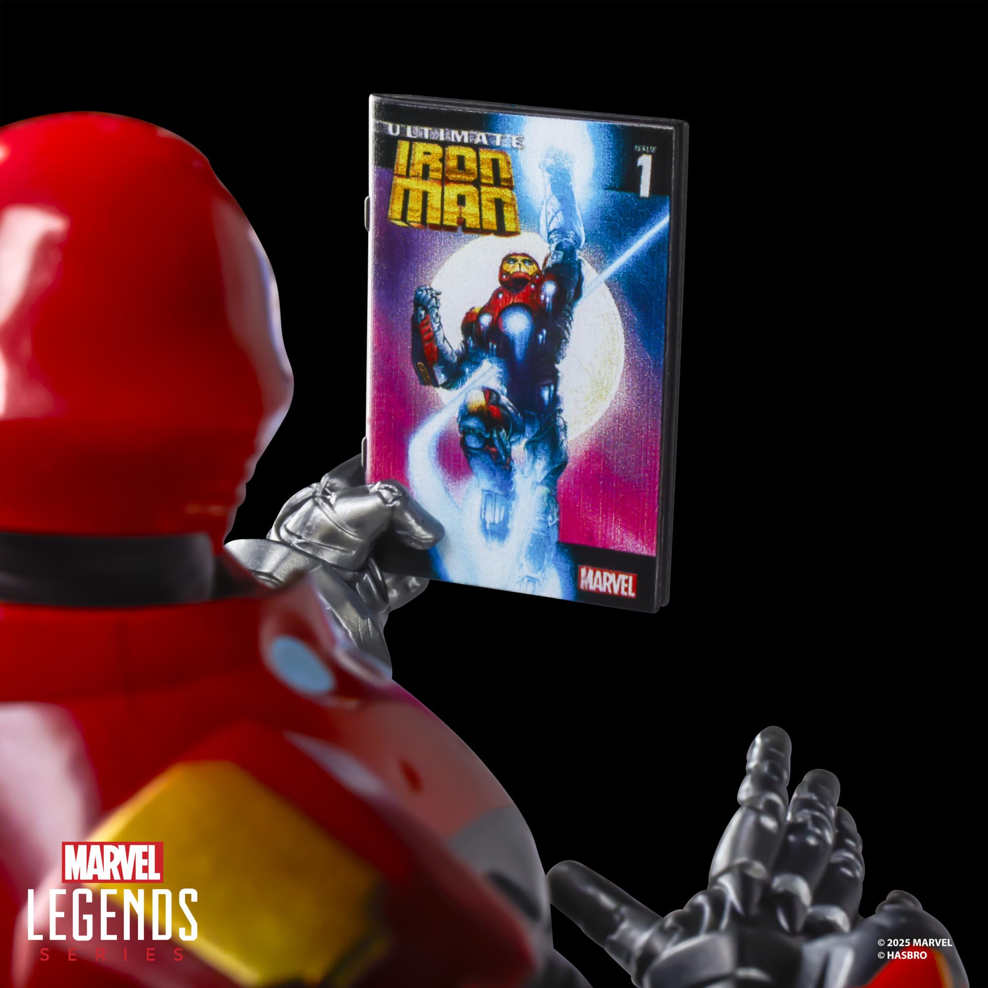 Marvel Legends Ultimate Iron Man back view showing armor sculpt