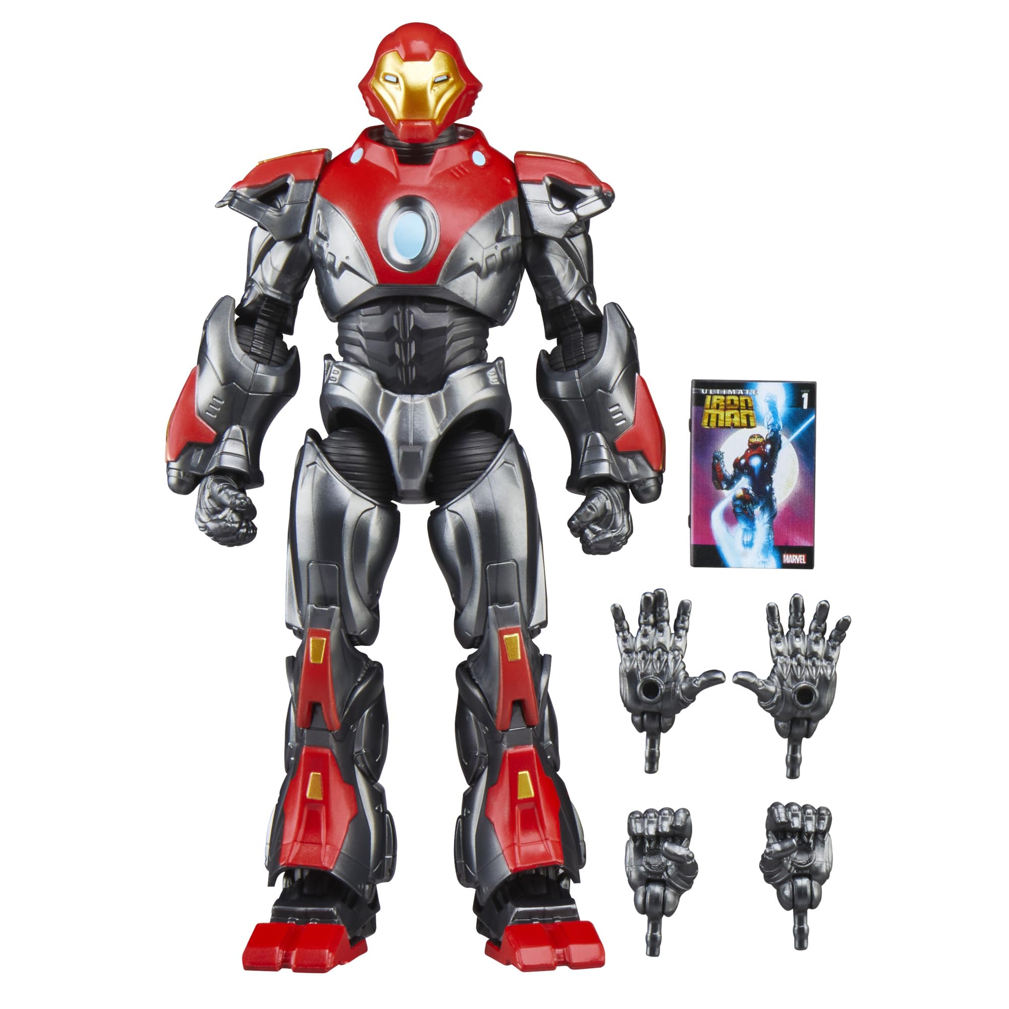 Marvel Legends Ultimate Iron Man figure front view for premium display