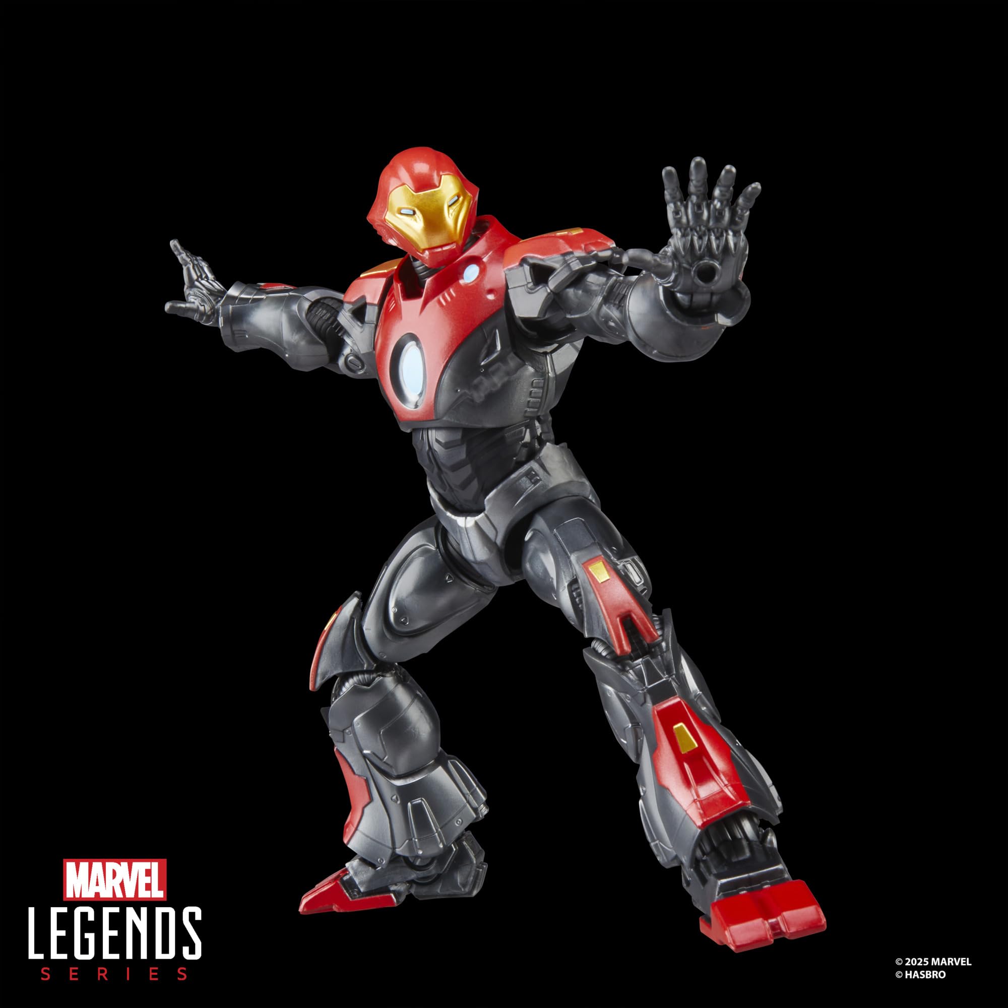 Marvel Legends Iron Man with scale comic book accessory echoes classic comics