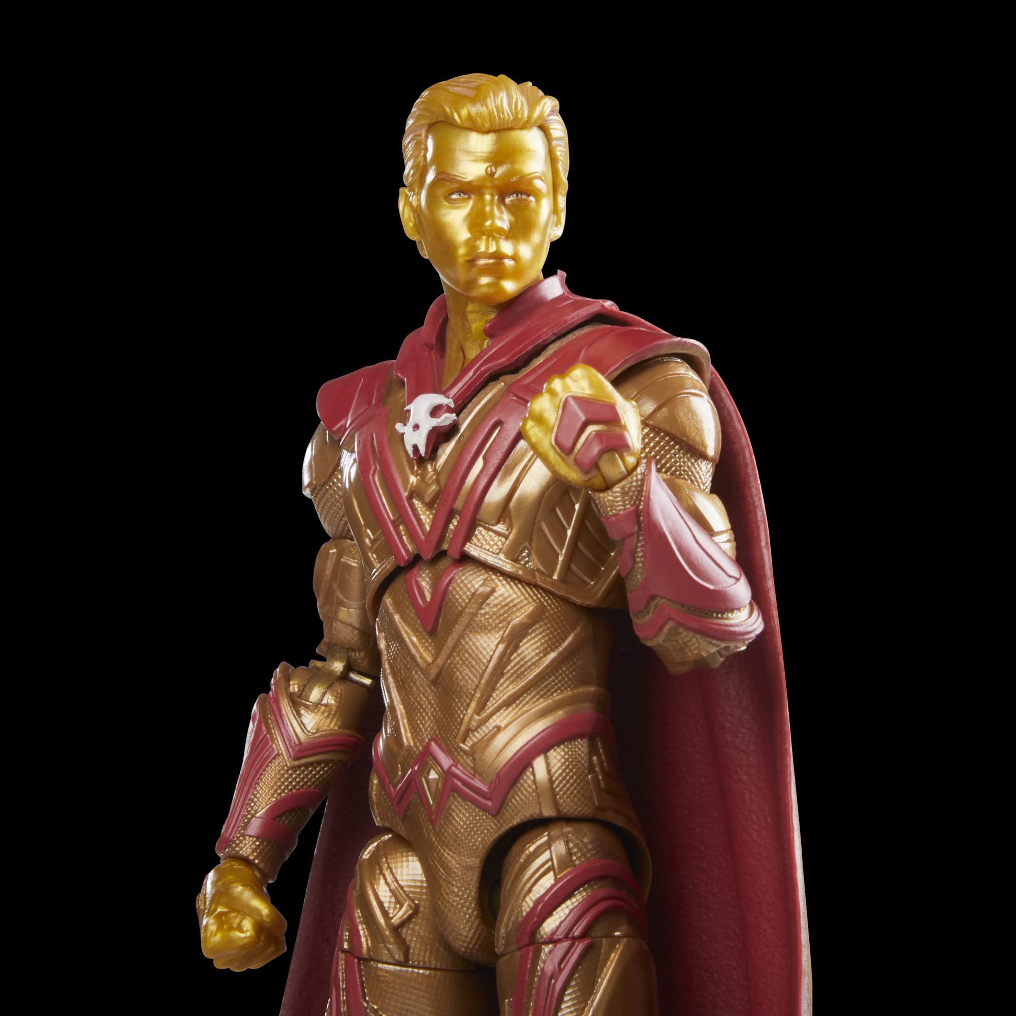 Adam Warlock Marvel Legends figure with included accessories for display.