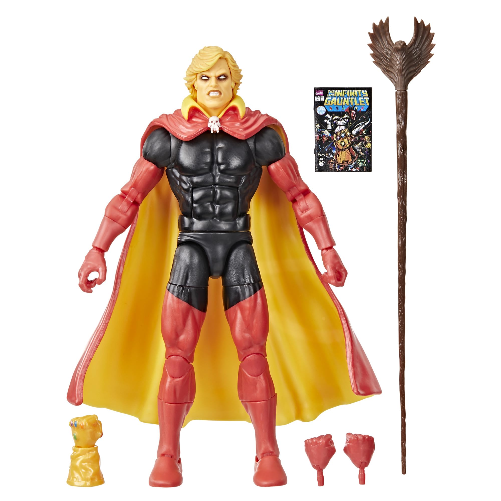 Marvel Legends Adam Warlock figure front view for a museum-quality display