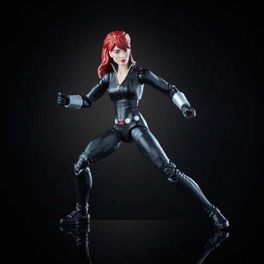 Marvel Legends Black Widow on motorcycle vehicle for action-packed play and display