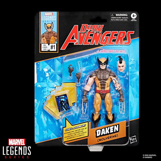 Marvel Legends Daken figure with unmasked head for expressive display.
