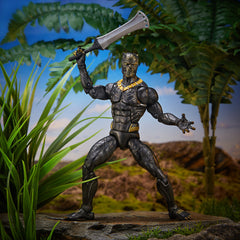 Marvel Legends Erik Killmonger figure back view highlighting detailed sculpt.