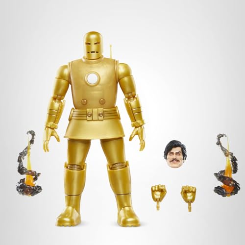 Display-ready Iron Man gold armor figure for shelf centerpiece