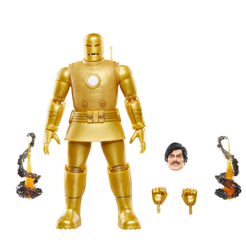 Marvel Legends Iron Man Model 01 Gold front view for premium shelf display