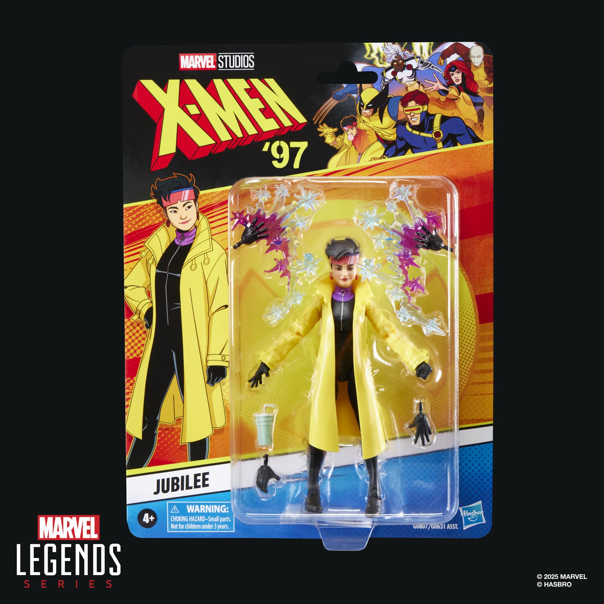 Marvel Legends Jubilee accessories with interchangeable hands and FX.