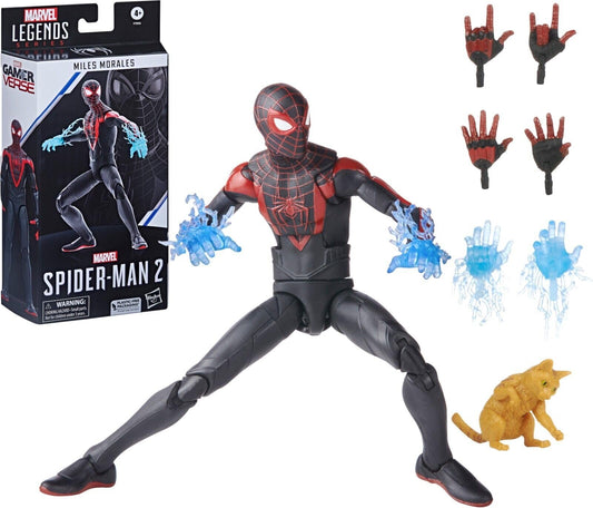 Marvel Legends Miles Morales Gameverse figurine in front view for dynamic display