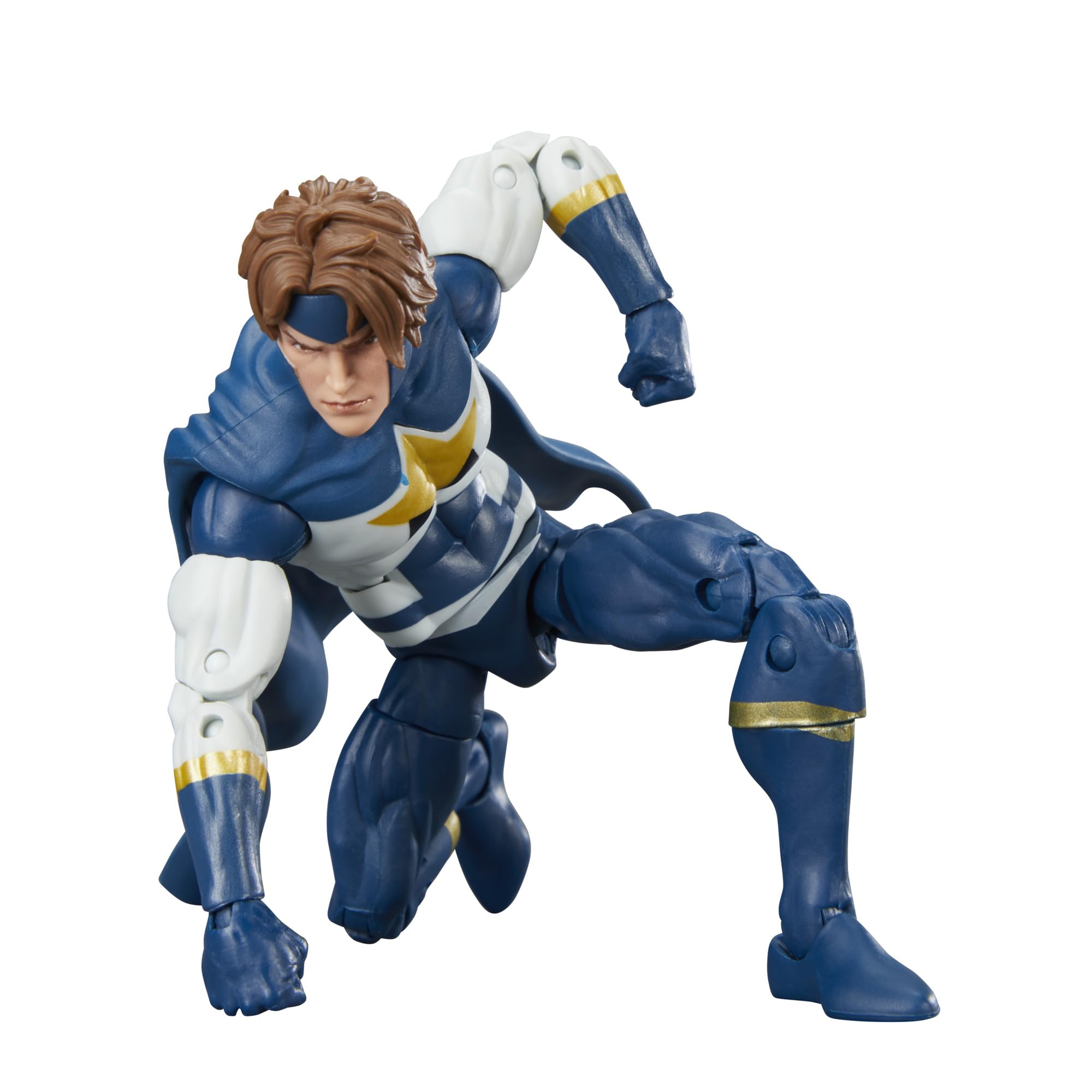 Hasbro Marvel Legends New Warriors Justice figure with interchangeable hands for expressions.