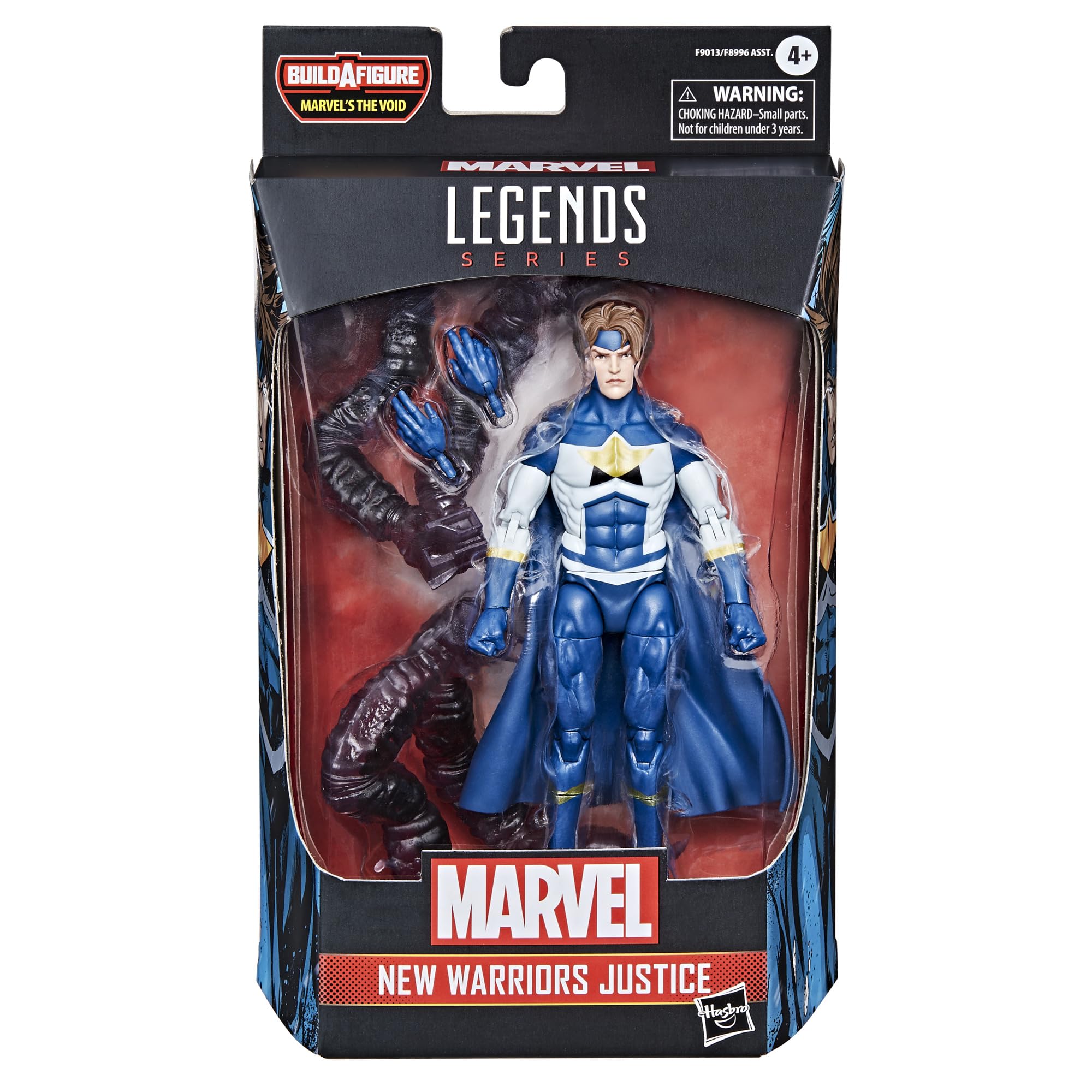 Marvel Legends New Warriors Justice figure in dynamic pose for versatile display.