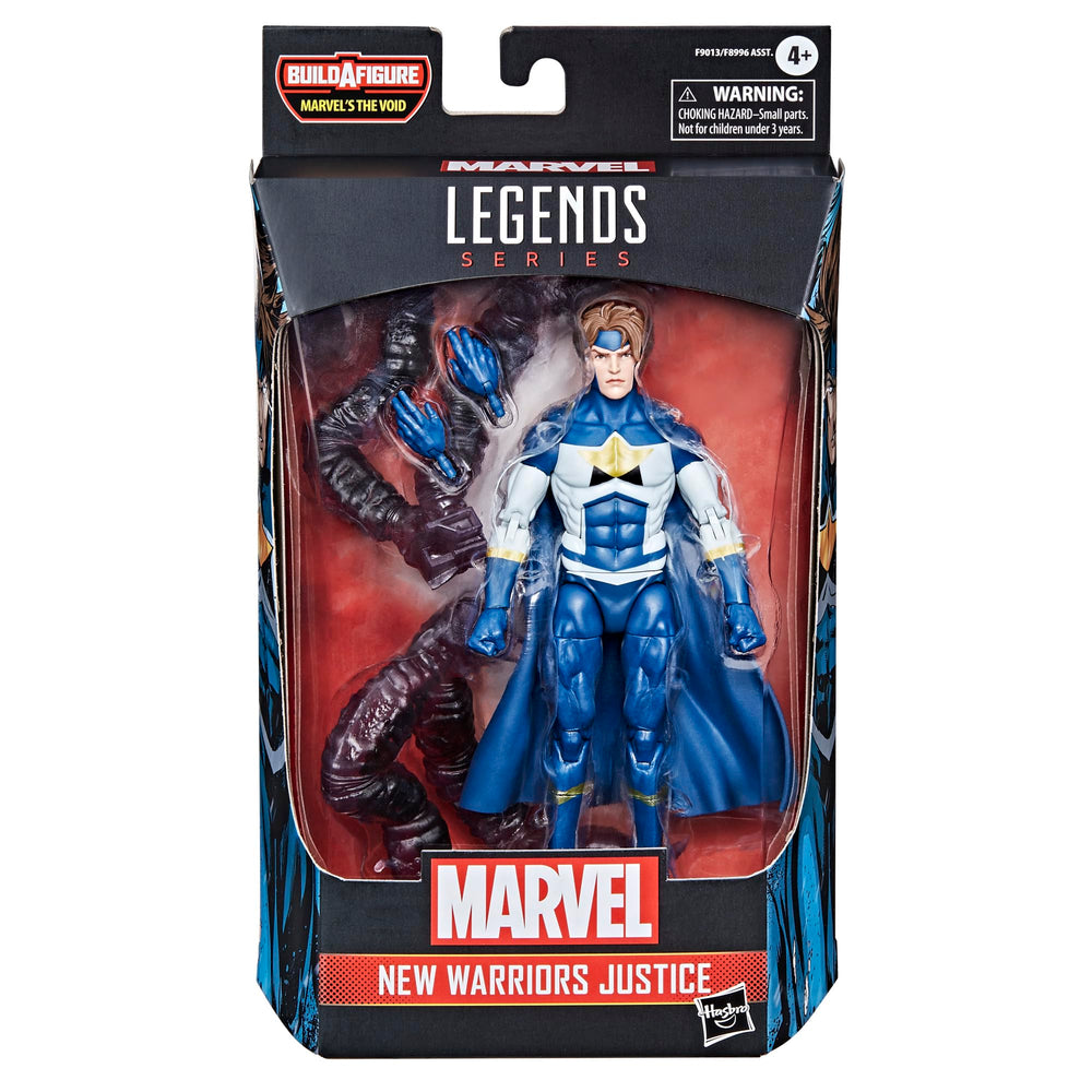 Marvel Legends New Warriors Justice figure in dynamic pose for versatile display.