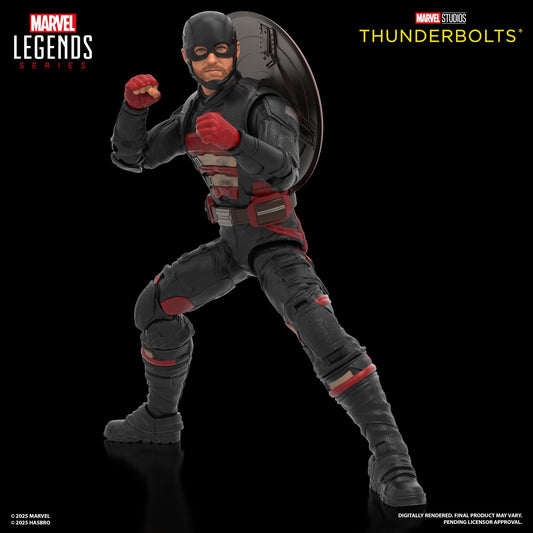 Marvel Legends Sentry figure with armor offers poseable display options.
