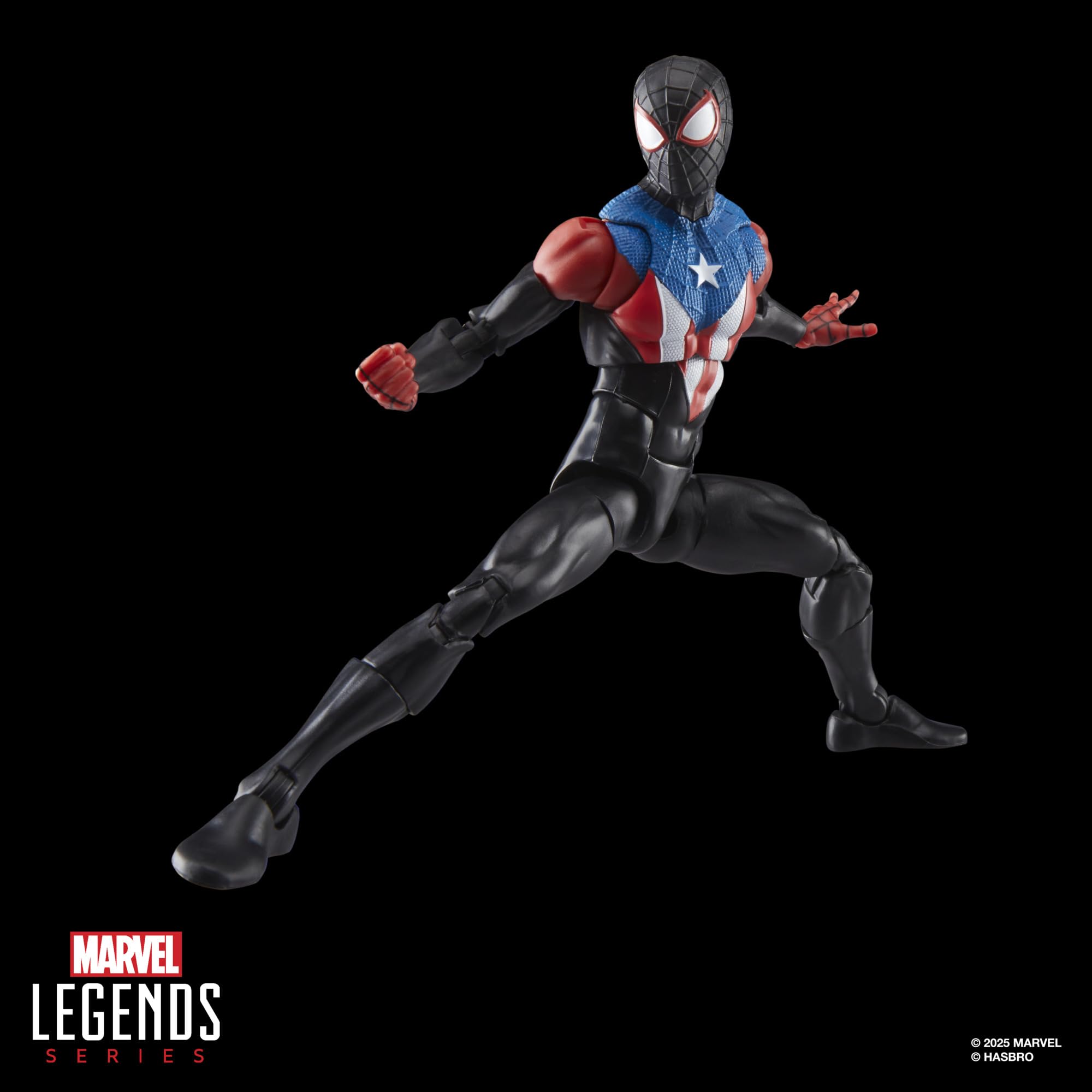 Marvel Legends Miles Morales Boricua Suit closeup deco shows game-inspired design