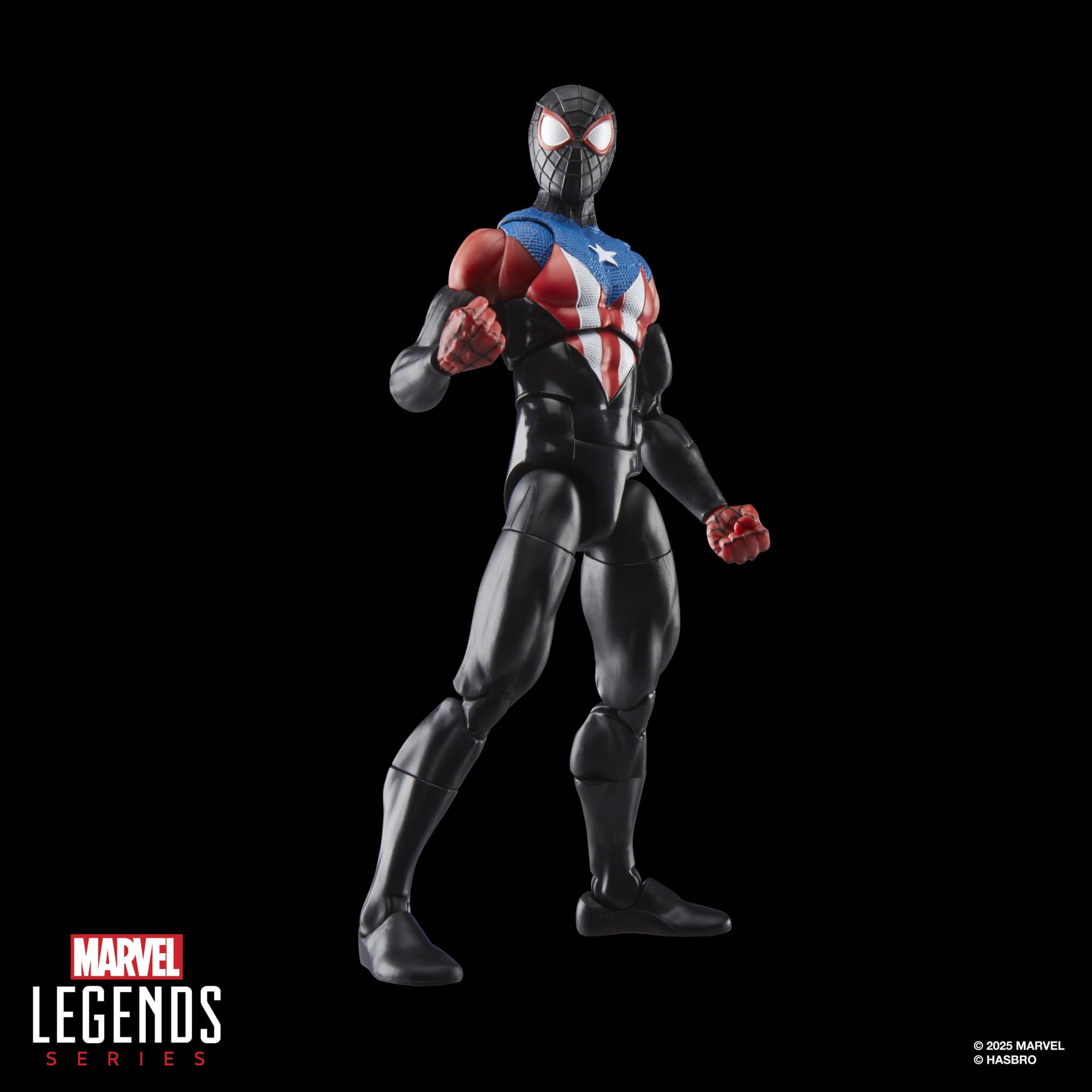 Marvel Legends Miles Morales Boricua Suit dynamic posing for action shots