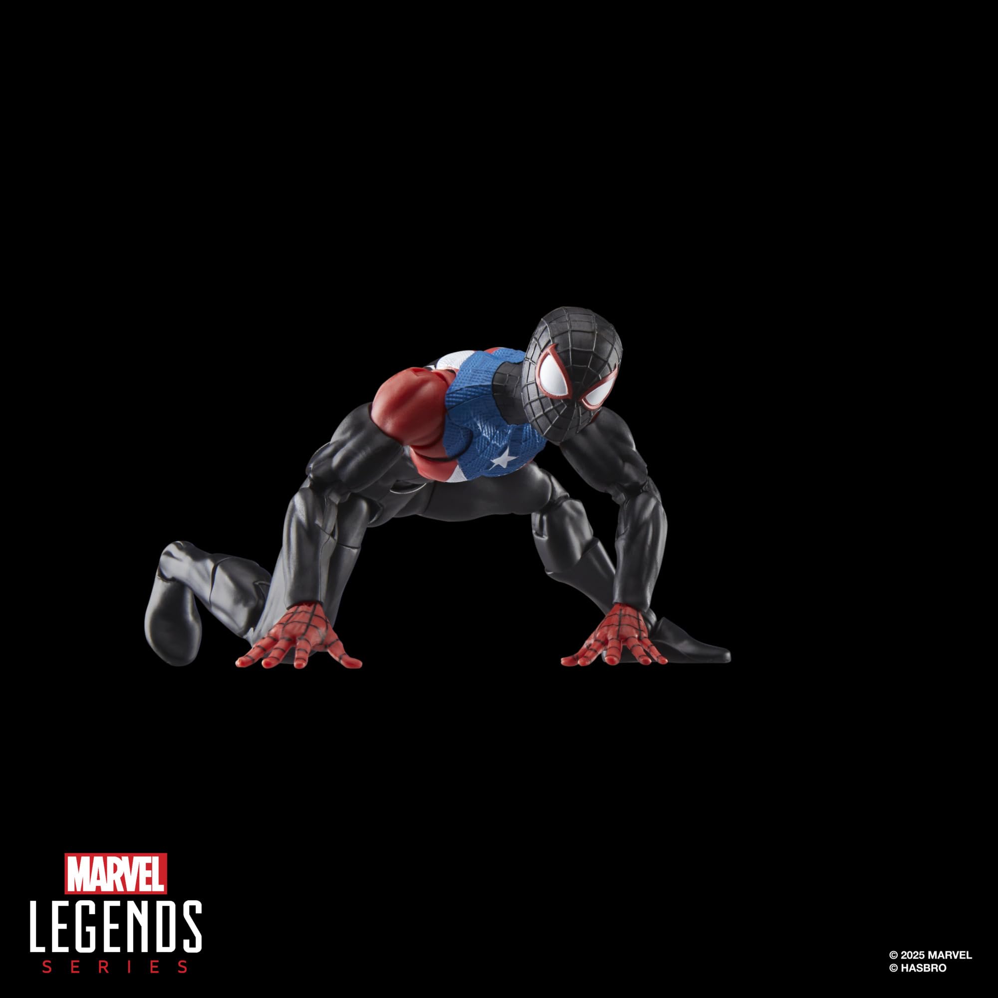 Marvel Legends Miles Morales Boricua Suit shelf-display ready in a collection
