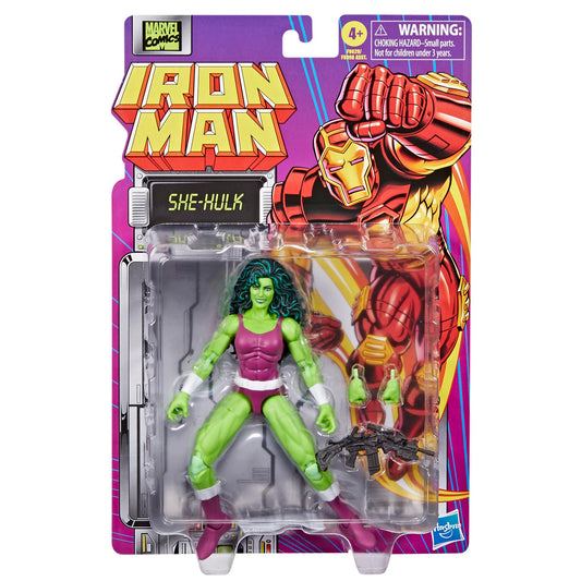 Marvel Legends She-Hulk figure articulation enables dynamic poses.