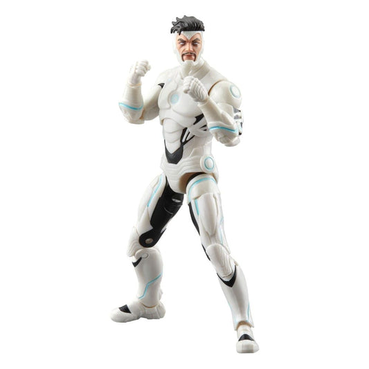 Marvel Legends Superior Iron Man figure front view emphasizes authentic comics design for display