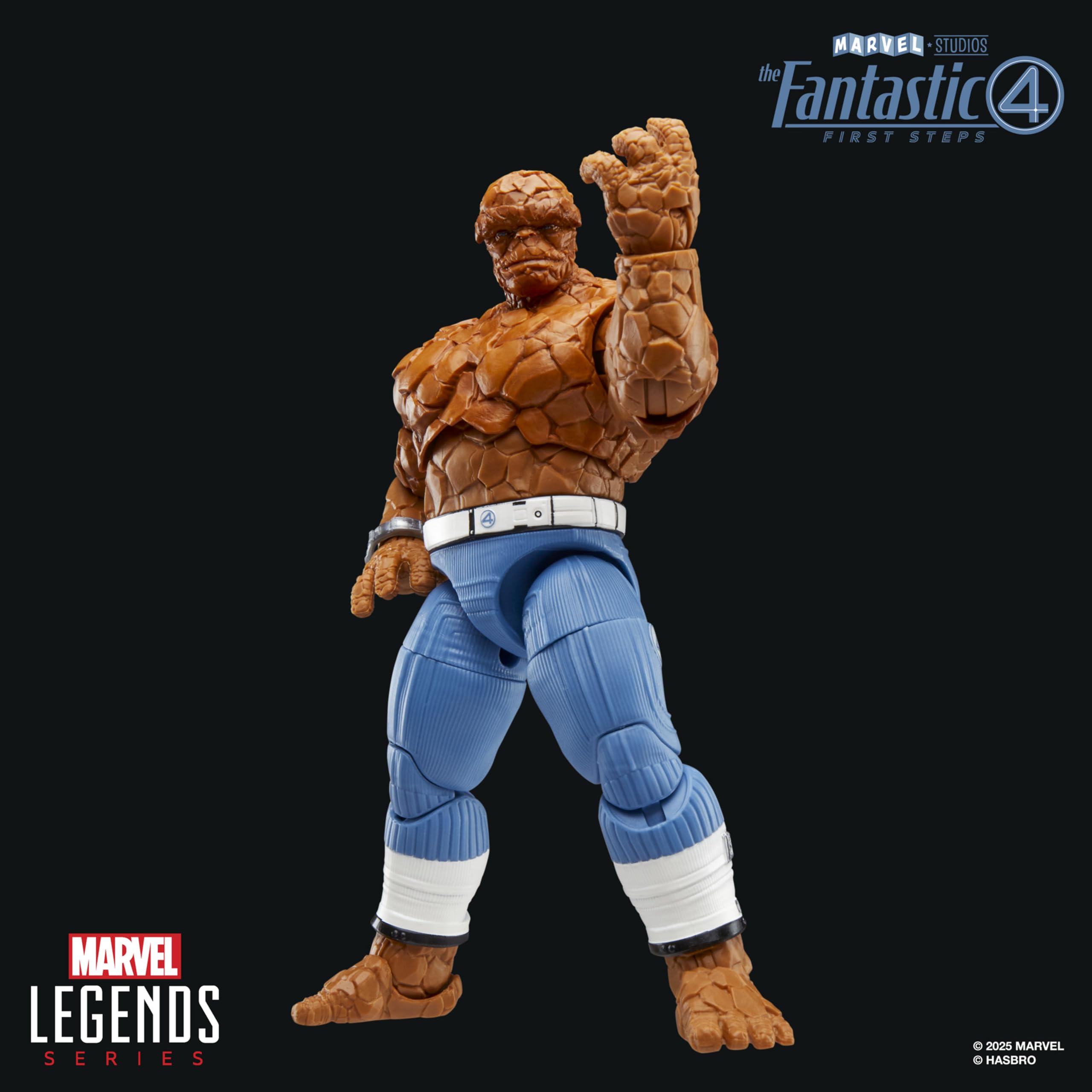 Marvel Legends The Thing figure display-ready design for collector shelves.