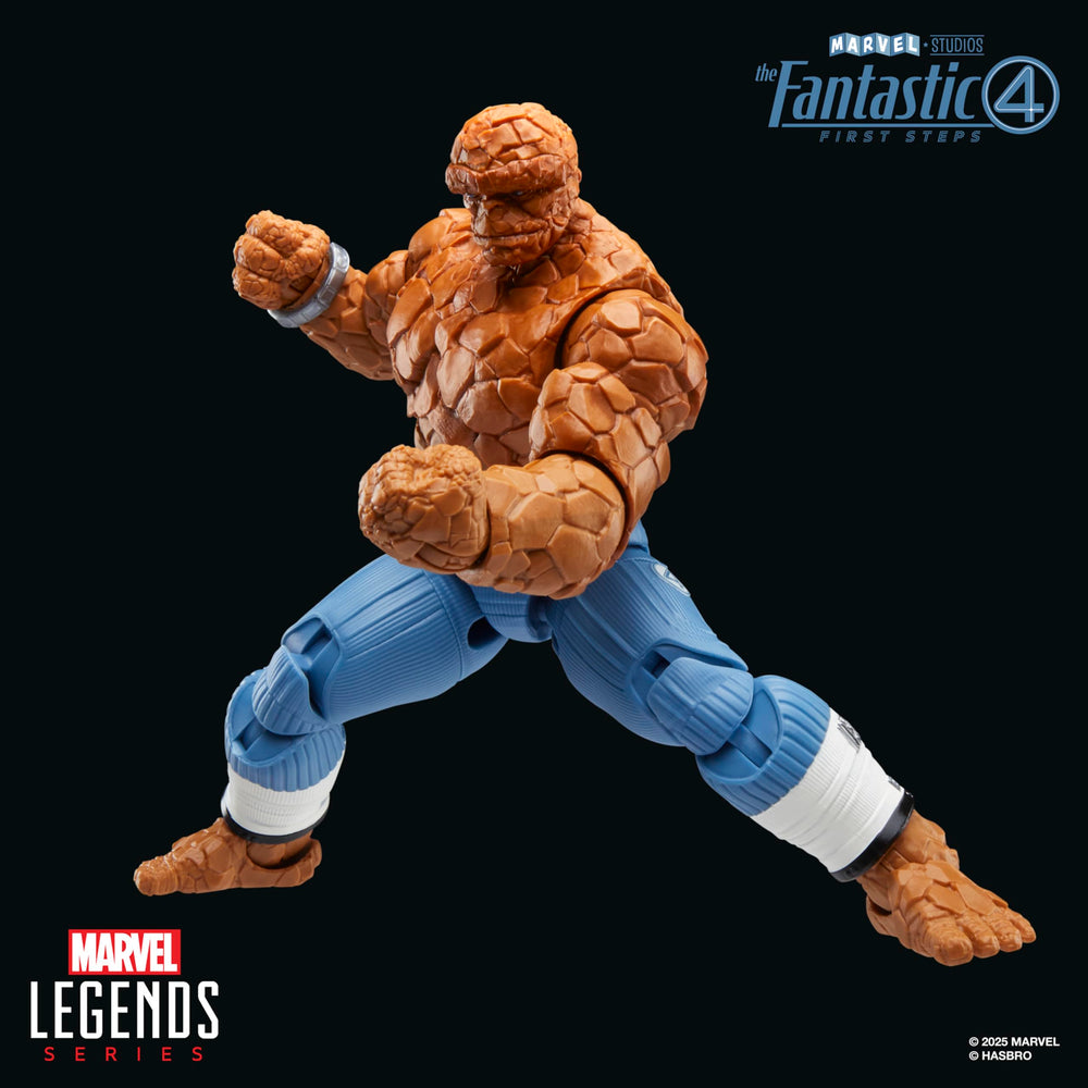 Marvel Legends The Thing figure movie deco mirrors Ben Grimm's iconic appearance.